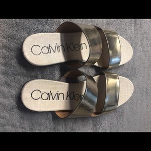 Calvin Klein Metallic Sandals